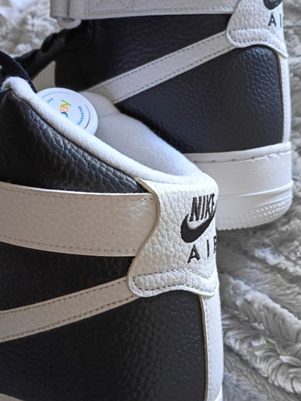 Nike Men’s Black and White High-Top Athletic Sneakers - Picture 3 of 11